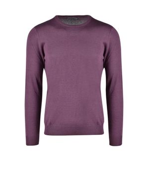 Ferrante Royal Red Crewneck Silk-Blend Sweater - Purple