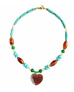 Treasure Jewels Island Heart Necklace - Green