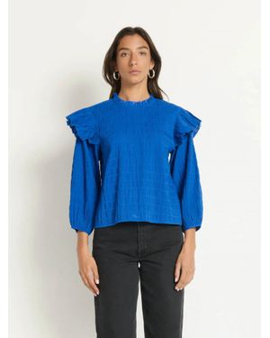 Nation Ltd Aria Ruffle Top - Blue