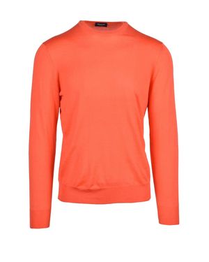 Drumohr Cashmere-Blend Crewneck Sweater - Orange