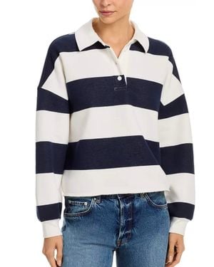 Aqua Cropped Oversized Polo Sweater - Blue