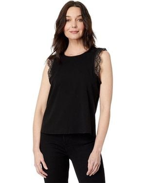 Vince Camuto Top Cotton Crochet Lace Sleeveless Blouse Jdm678 - Black