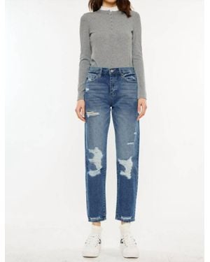 Kancan Kerrigan Ultra High Rise Mom Jeans - Blue