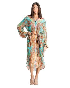 La Moda Clothing Boho Art Relaxed Overshirt - Multicolor