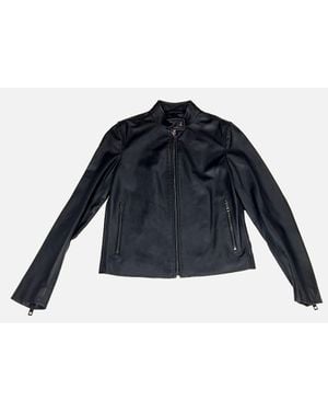 Bally 6230542 Lamb Leather Bomber Jacket - Blue
