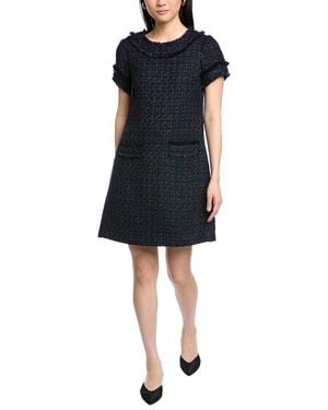 Sail To Sable Shift Wool-Blend Mini Dress - Blue