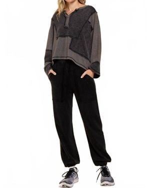 Pol Mix & Match Long Sleeve Top - Black