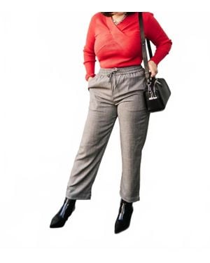 Dex Elastic Waist Trouser - Red