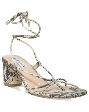 Steve Madden Ivanna Leather Strappy Dress Sandals - Metallic