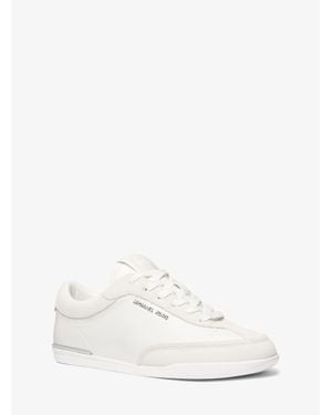 Michael Kors Nolan Suede And Leather Sneaker - White