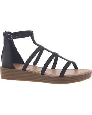 Lucky Brand Ellian Leather Caged Gladiator Sandals - Blue