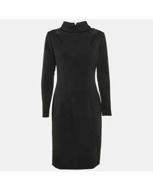Gianfranco Ferré Crepe Turtle Neck Short Dress - Black