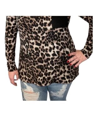 Honeyme Leopard Pocket Long Sleeve Tee - Black