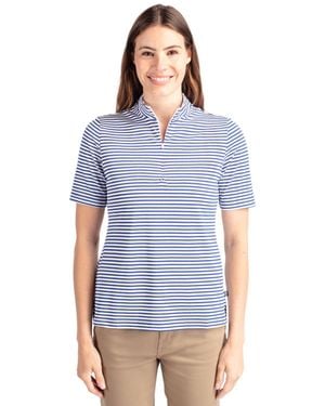 Cutter & Buck Virtue Eco Pique Stripe Recycled Top - Blue