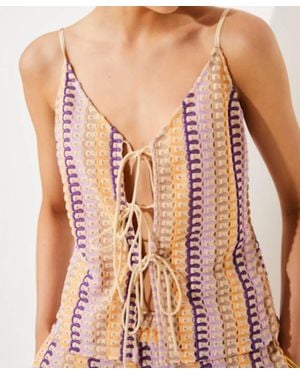 Suncoo Leyla Tie Front Top - Natural