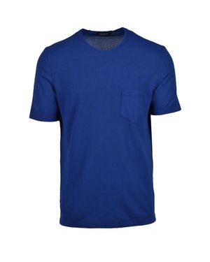 Drumohr Pocket Crewneck T-Shirt - Blue