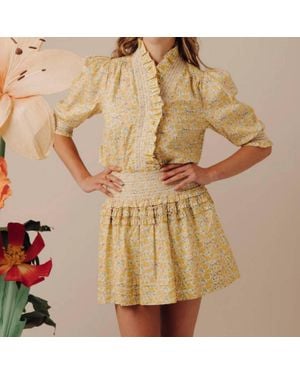 LOVE THE LABEL Liberty Fabric Linnia Mini Skirt - Natural