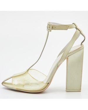 Alexander Wang Light Leather And Pvc T-Bar Ankle Strap Pumps - Natural