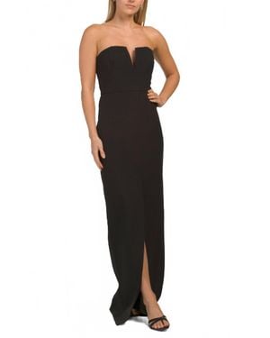 BCBGMAXAZRIA Strapless Crepe Formal Dress - Black