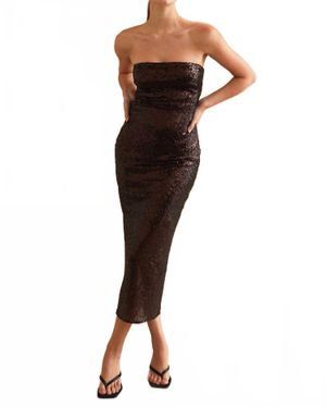 Crescent Everly Sequins Tube Dress - Brown