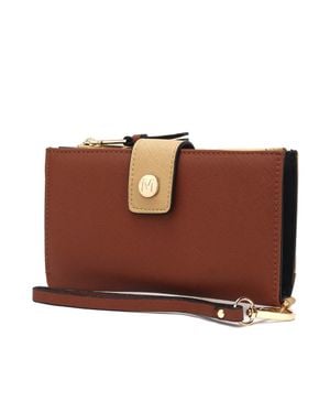 MKF Collection by Mia K Mkf Collection Solene Vegan Leather Wristlet Wallet By Mia K - Brown