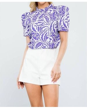 Thml Chandler Poplin Print Top - Blue