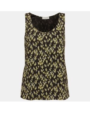 Sonia Rykiel Floral Printed Crepe Tank Top - Black