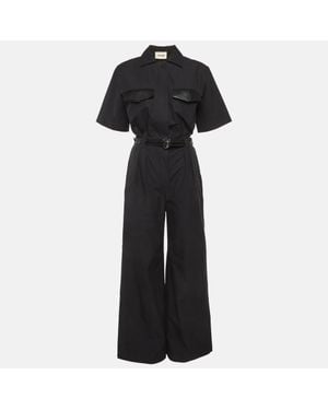 Nanushka Fabienne Cotton Wide Leg Jumpsuit - Black