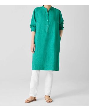 Eileen Fisher Washed Organic Linen D√Lav√ Shirtdress - Green