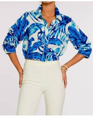 Elizabeth James The Label Carter Button Front Top - Blue