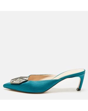 Nicholas Kirkwood Satin Eden Heel Mules - Blue