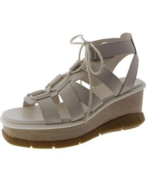 Sorel Joanie Iii Mixed Media Ankle Wedge Sandals - Metallic