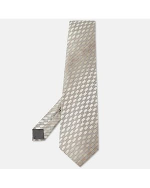 Lanvin Printed Silk Traditional Tie - White