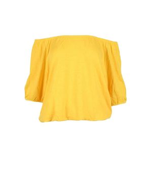 Scaglione Linen Knitwear Stretch Top - Yellow