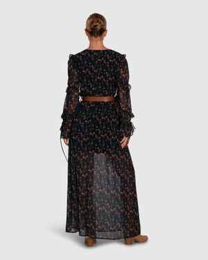 Belle & Bloom Come As You Are Floral Maxi Dress - Black