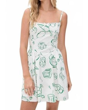 Moon River Zuzu Convo Print Mini Dress - Blue