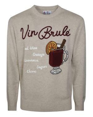 MC2 Saint Barth Heron Vin Brulé Graphic Knit Sweater - Gray