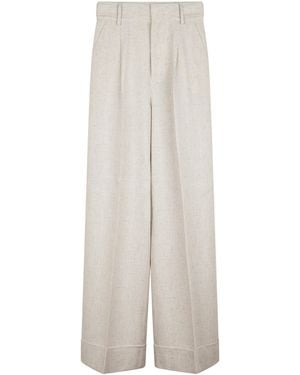 Alberta Ferretti High-Waisted Wide-Leg Pants With Tailored Fit - White