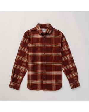Schott Nyc Heavy Flannel Work Shirt - Brown