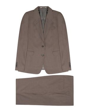 Tagliatore Parigi Tailored Single-Breasted Virgin Wool Suit - Brown
