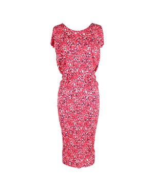 Saloni Printed Midi Dress - Pink
