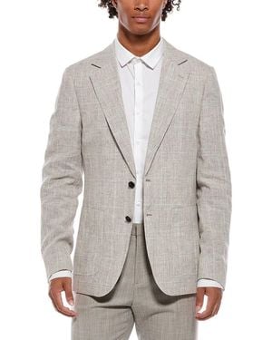 Reiss Ashton Notch Linen Formal Jacket - Gray