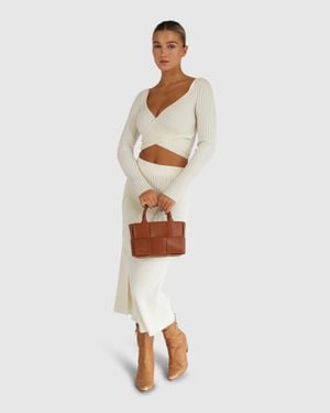 Belle & Bloom All My Life Knit Midi Skirt - White