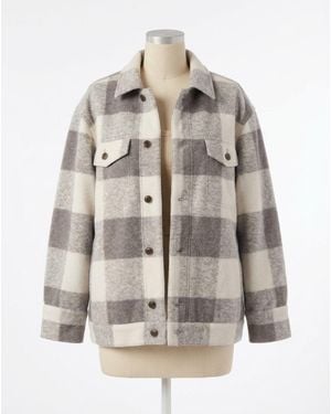 Z Supply Preston Knit Plaid Jacket - Gray