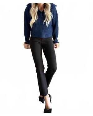 Lili Sidonio Chunky Varsity Collar Sweater - Blue