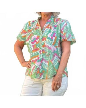 Southern Grace Take Me To The Tropics Top - Blue