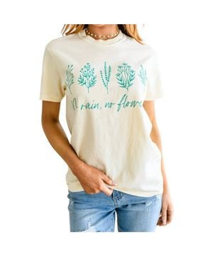 123 Amore No Rain No Flowers Tee - Blue