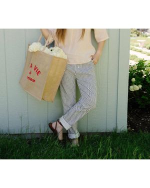 Eternelle Parisian Stripe Pants - Green