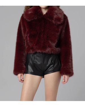 Blank NYC Wine Tasting Faux Fur Jacket - Red