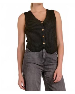 Elan Bella Sweater Vest - Black